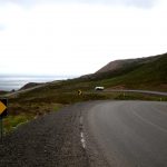 Väg längs med kusten på Norra Island